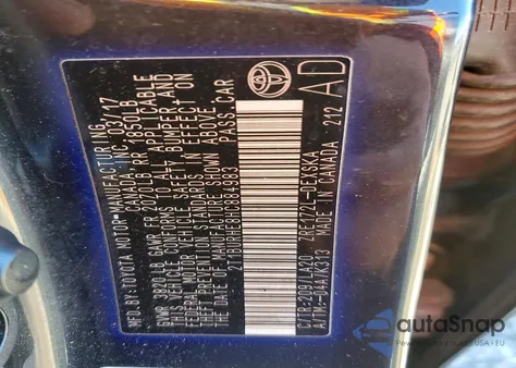 2017 Toyota Corolla L z USA, uszkodzony, nr VIN 2T1BURHE8HC884983